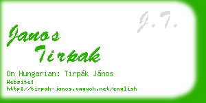 janos tirpak business card